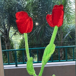 Fabric roses with bendable stem (2)